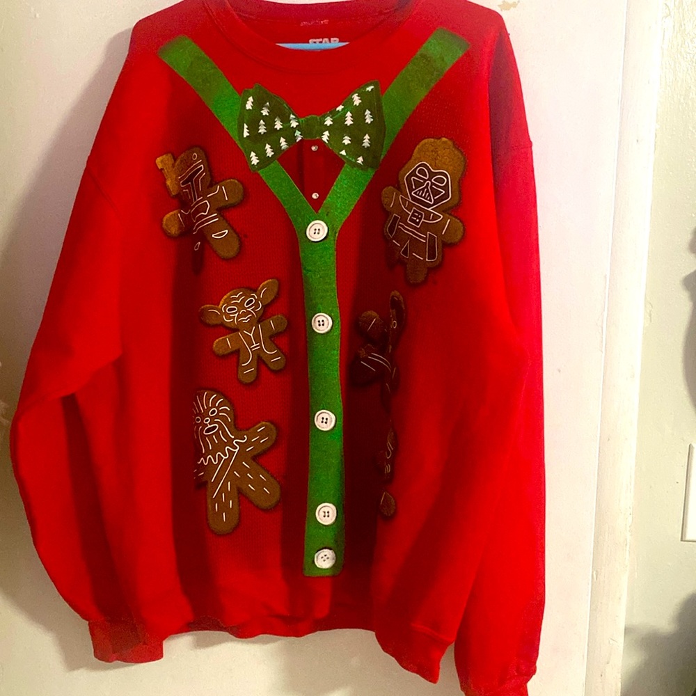 Star Wars Gingerbread Christmas Cookies Ugly Sweater Pullover Size XL  Men